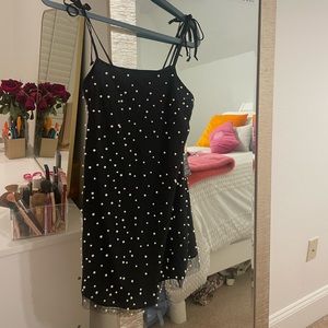 Semi formal black dress with pearls — size SMALL